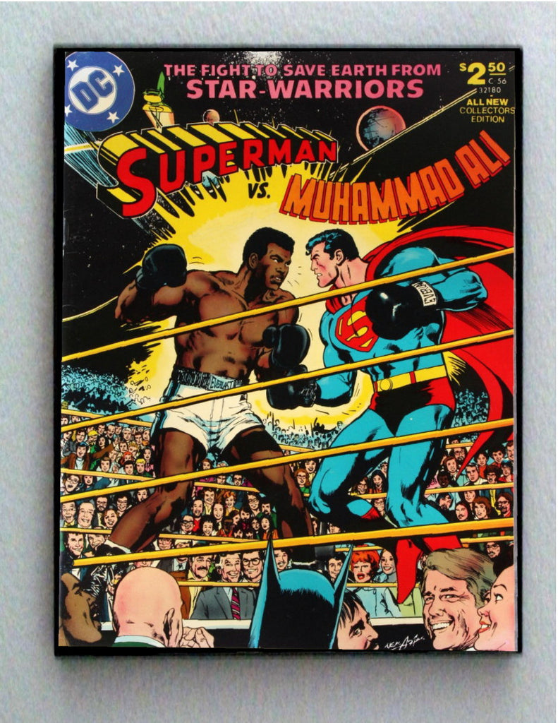 Large Framed Muhammad Ali vs Superman Comic Cover Restored Reprint