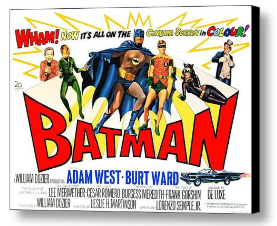 1966 Batman Vintage Movie Poster Comic restored XTRA-Color Adam West