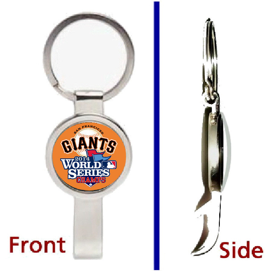 LIMITED San Francisco Giants 2014 World Series Champs Silver Tone Pendant Keychain secret bottle open