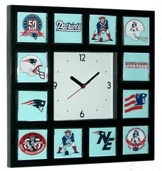 History of New England Patriots retro logo promo wall or desk clock , Clocks & Radios - n/a, Final Score Products
