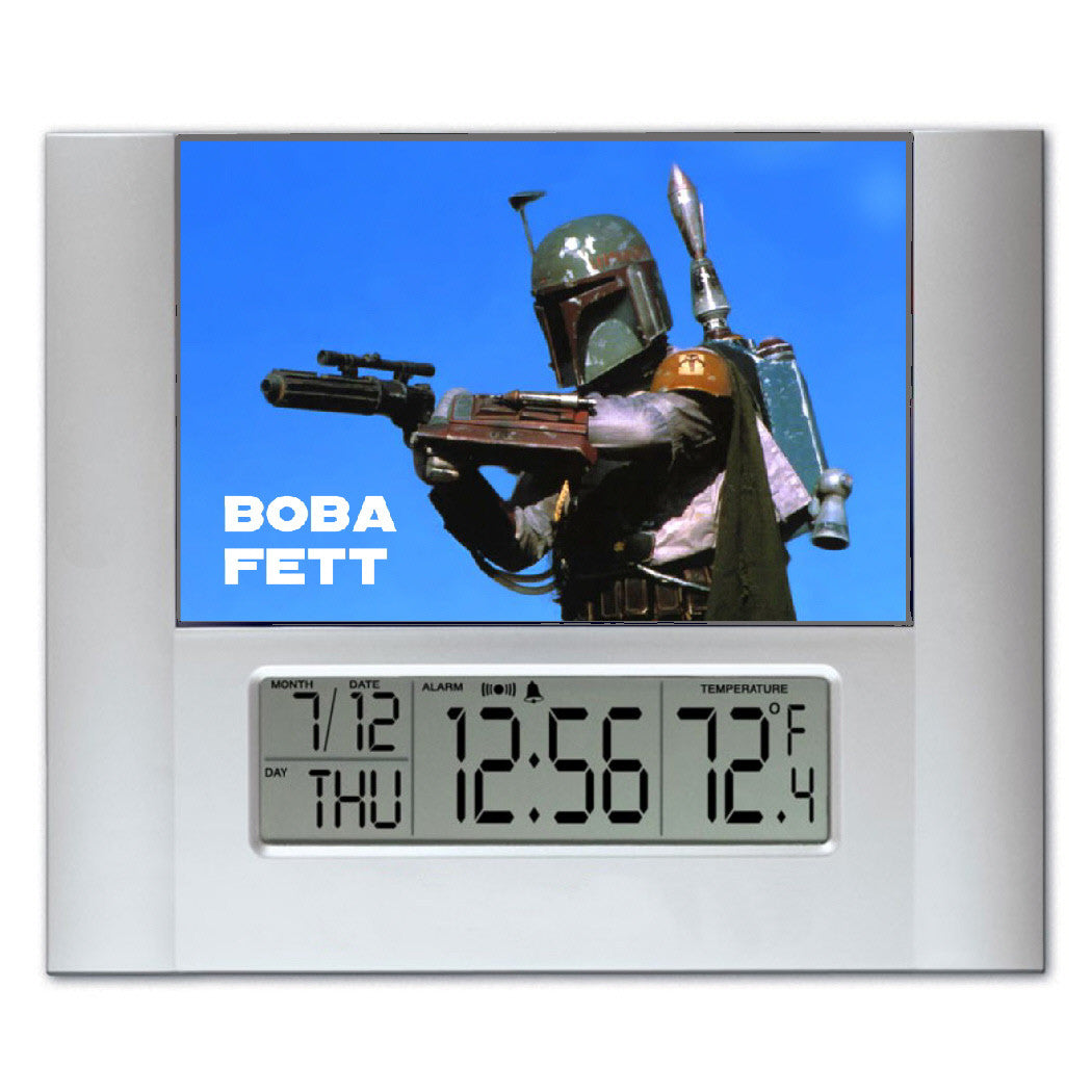 Star Wars Boba Fett Digital Wall Desk Clock with temperature and alarm , Clocks & Radios - Final Score Products, Final Score Products
