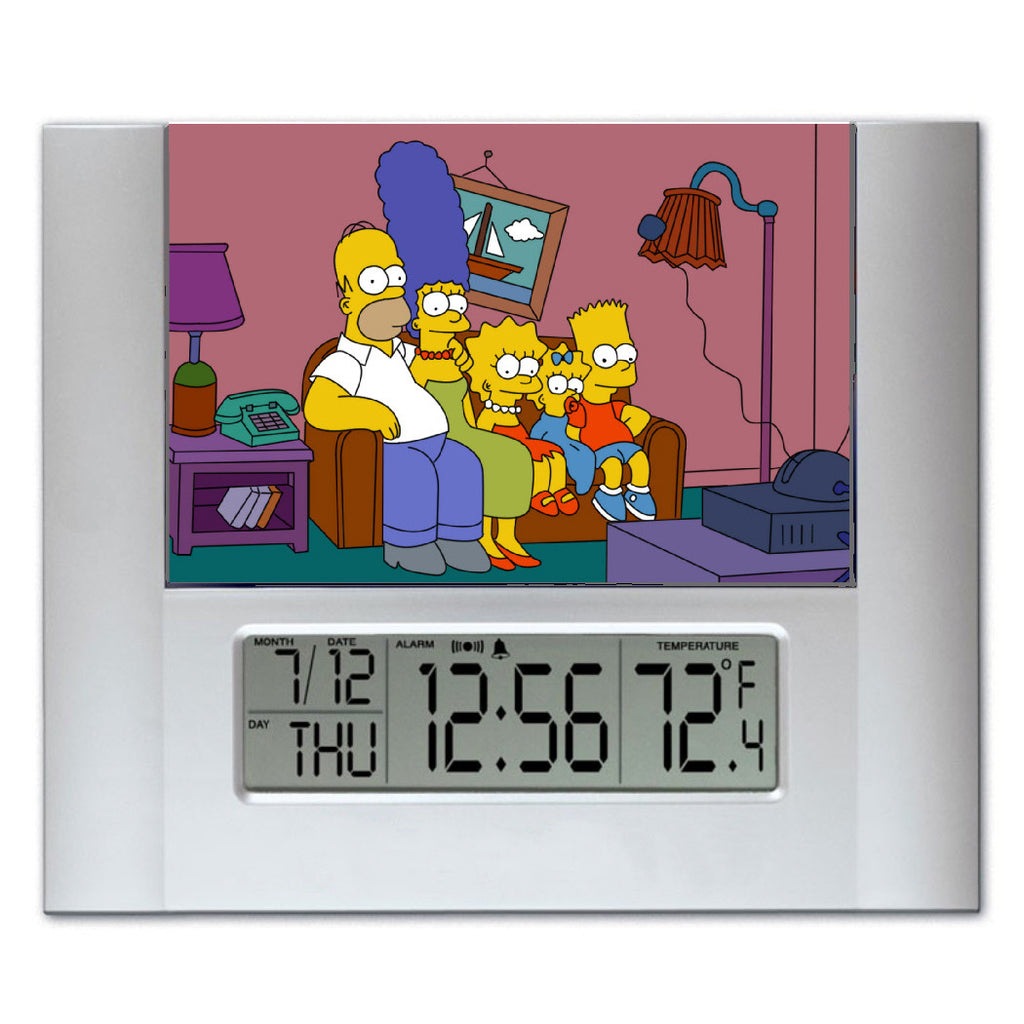 The Simpsons Couch Gag Digital Wall Desk Clock with temperature and alarm