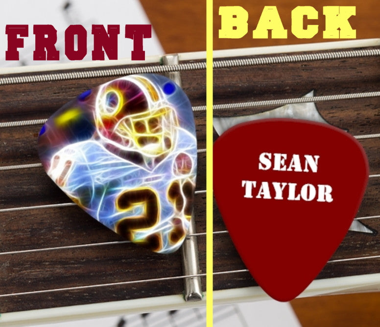 Washington Redskins Sean Taylor Set of 3 premium Promo Guitar Pick Pic