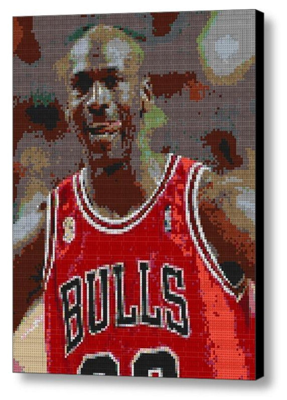 Michael Jordan Chicago Bulls Lego Brick Framed Mosaic Limited Edition Numbered Art Print