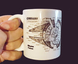 Star Wars Millennium Falcon Blueprint Plans Han Solo Mods Coffee Tea Mug , coffee mug - Final Score Products, Final Score Products
 - 3