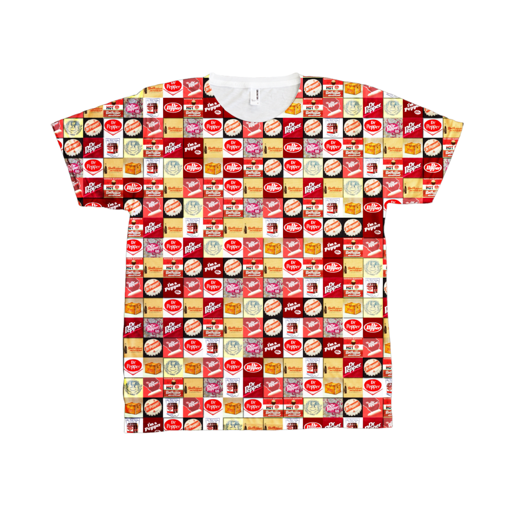 Exclusive RARE One-Of-A-Kind History Dr. Pepper Drink logos all-over-print shirt