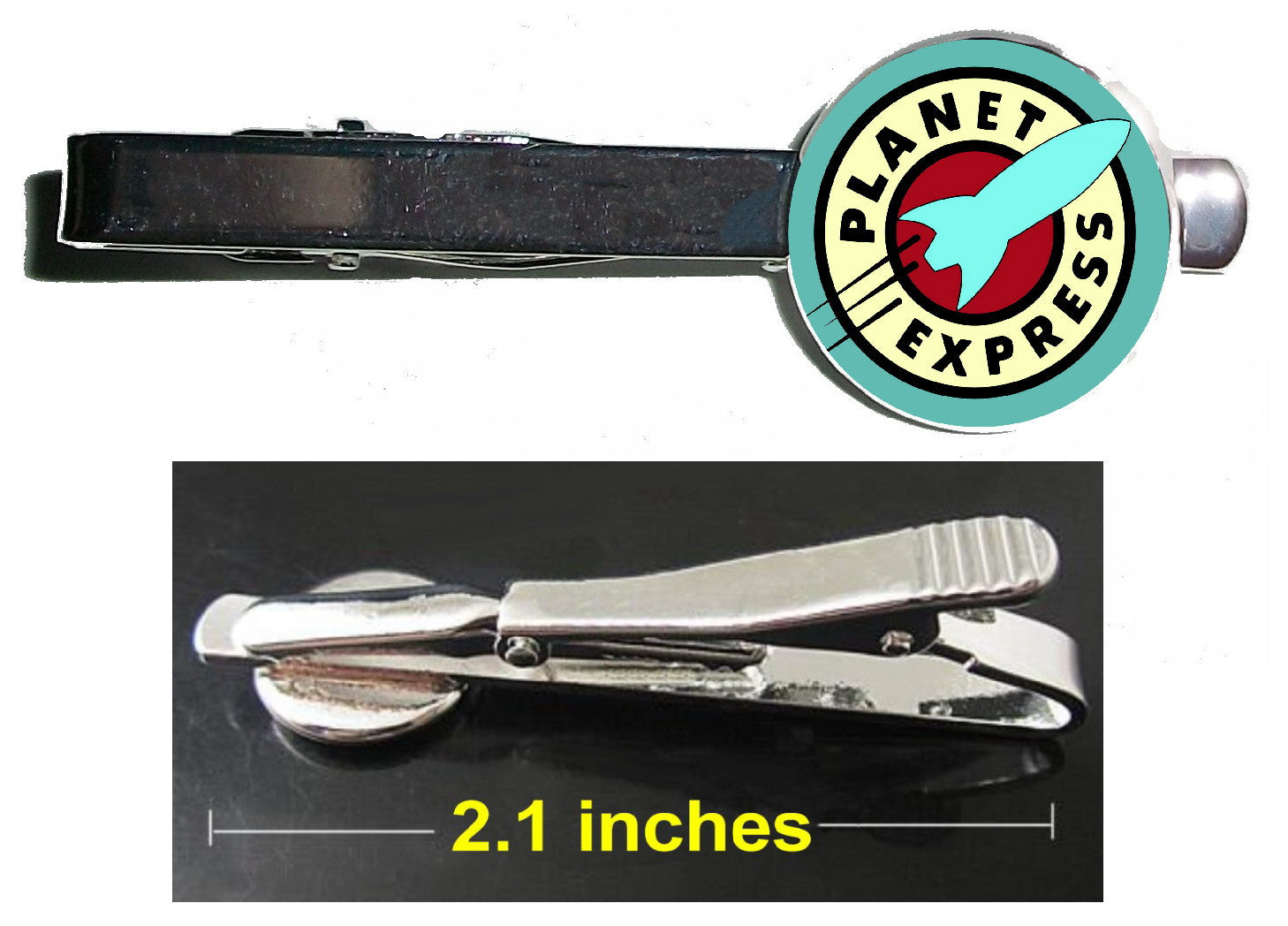 Futurama Planet Express Tie Clip Clasp Bar Slide Silver Metal Shiny , Jewelry - Final Score Products, Final Score Products
