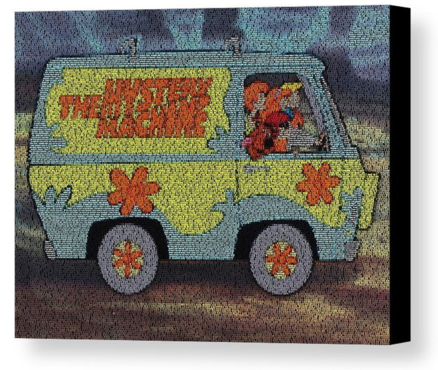 The Scooby Doo Mystery Machine Where Are You Song Lyrics Mosaic Print Limited Edition , Posters, Prints & Pictures - Artist Paul Van Scott, Final Score Products
 - 1