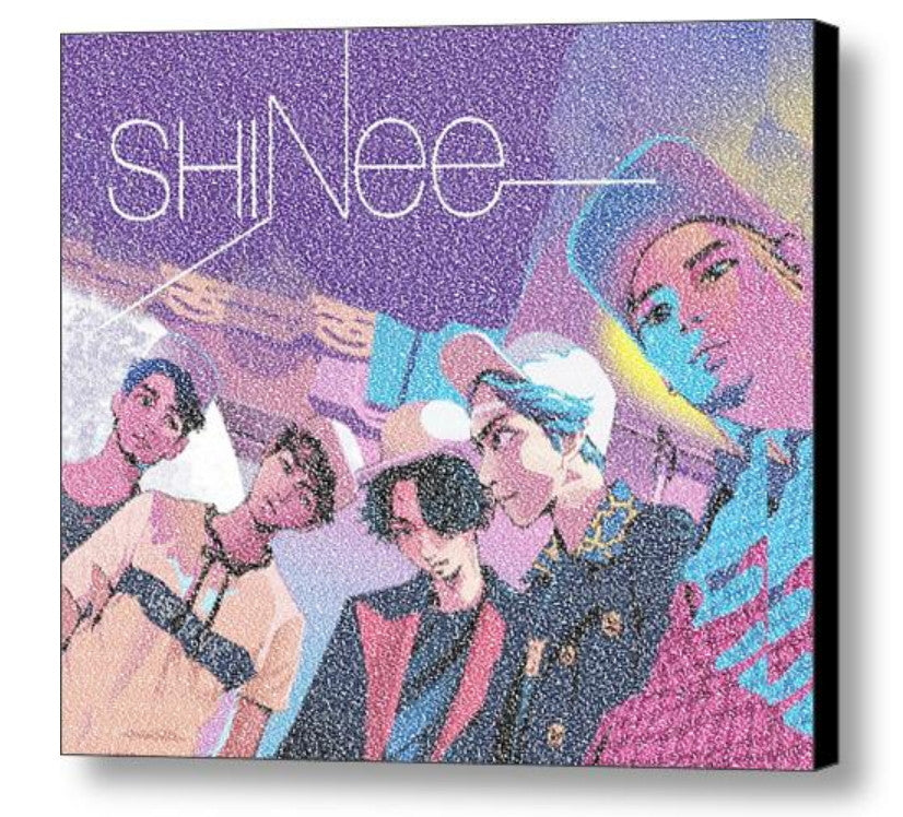 SHINEE Band Members and Albums List Mosaic Print Limited Edition